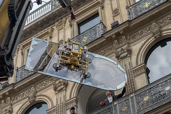 Photo d'un remplacement de vitrage après casse